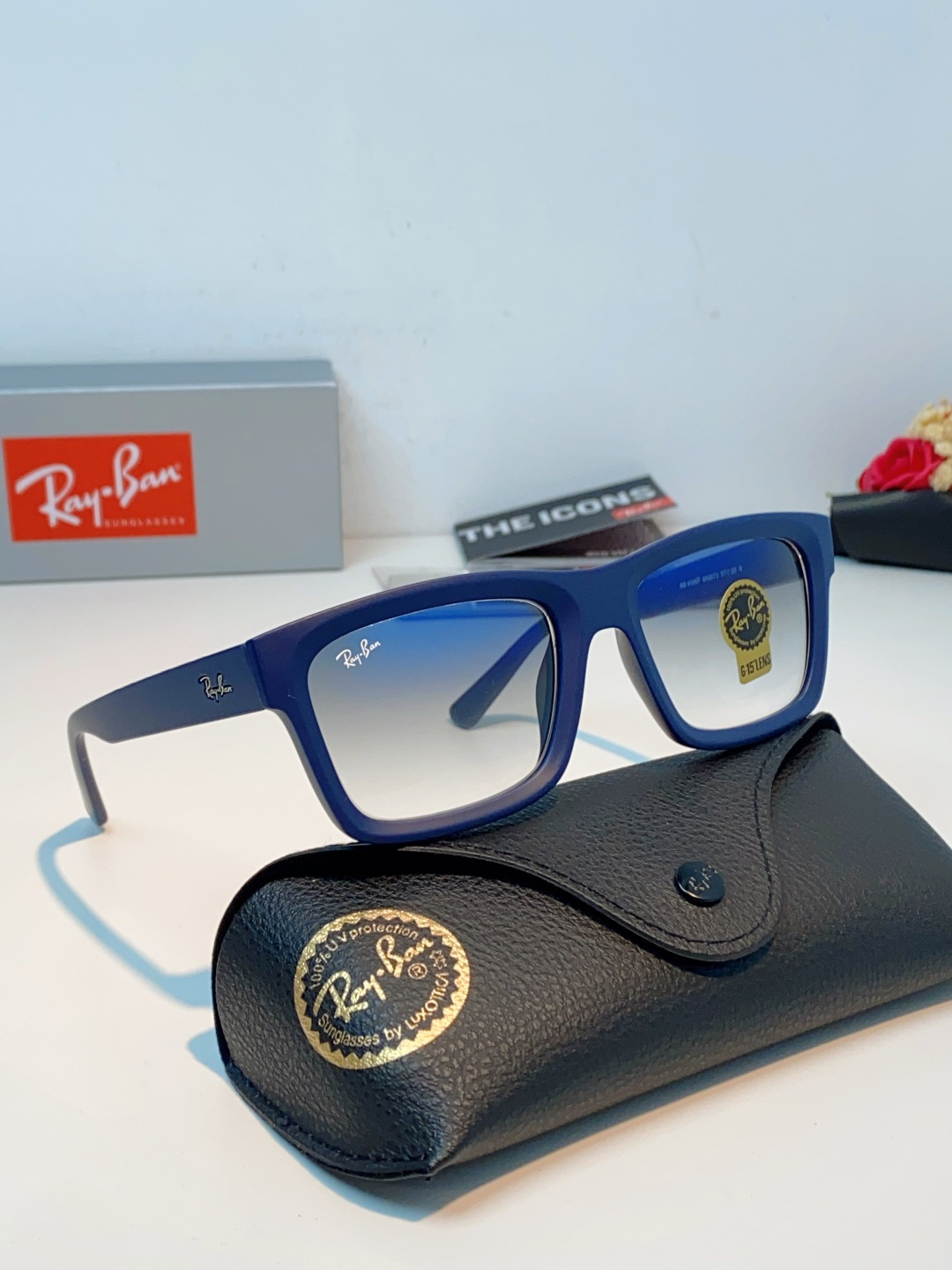 RayBan雷朋 高品质钢化玻璃太阳眼镜男士驾驶司机高清墨镜钓鱼防紫外线防强光眼镜 RB4396 Siz