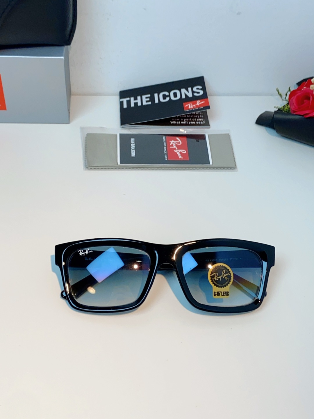 RayBan雷朋 高品质钢化玻璃太阳眼镜男士驾驶司机高清墨镜钓鱼防紫外线防强光眼镜 RB4396 Siz