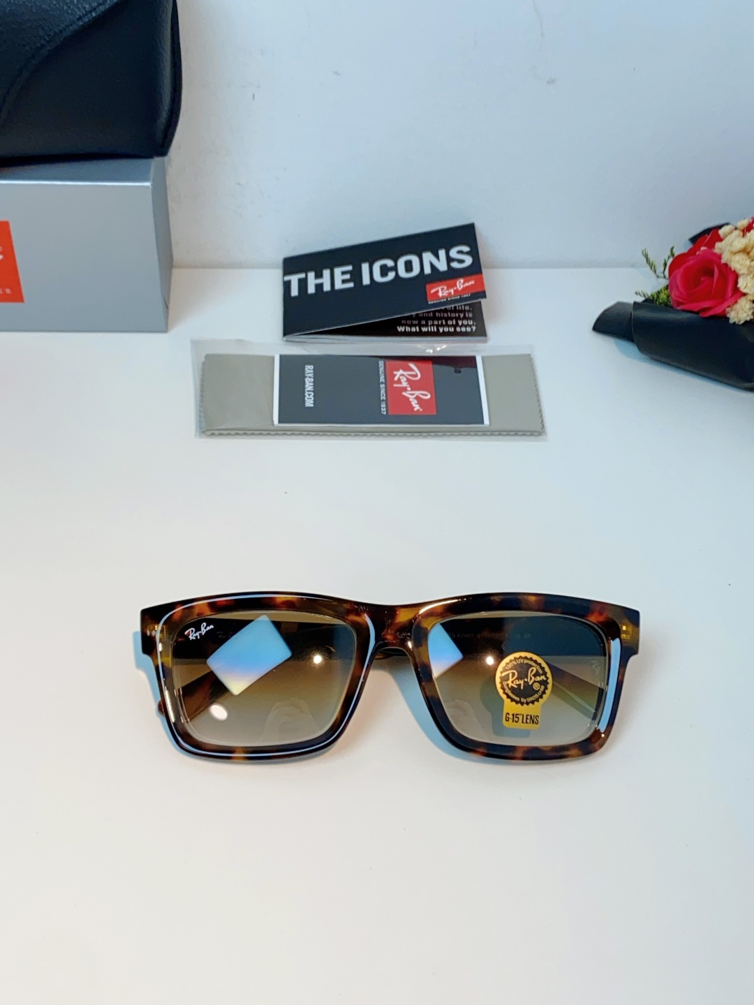 RayBan雷朋 高品质钢化玻璃太阳眼镜男士驾驶司机高清墨镜钓鱼防紫外线防强光眼镜 RB4396 Siz
