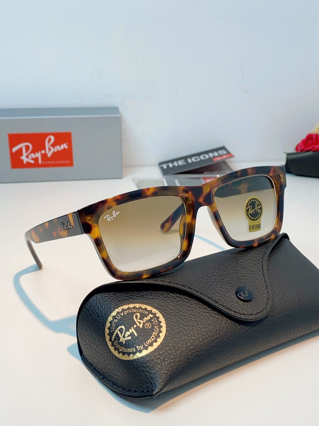 RayBan雷朋 高品质钢化玻璃太阳眼镜男士驾驶司机高清墨镜钓鱼防紫外线防强光眼镜 RB4396 Siz