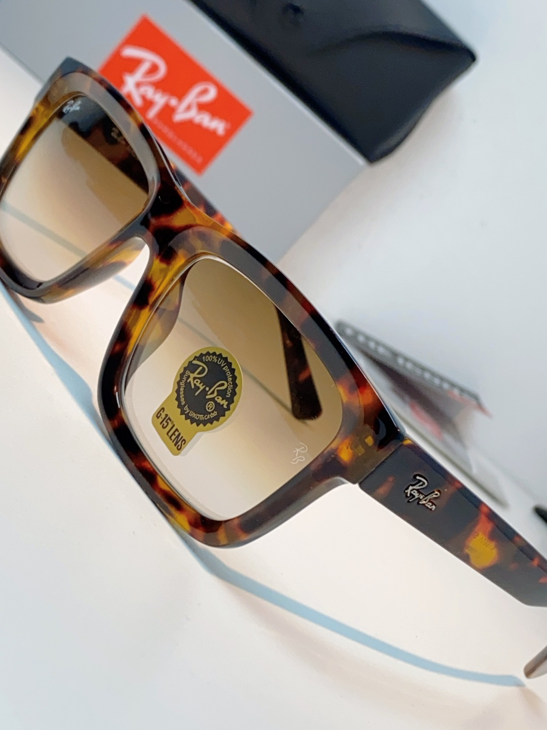 RayBan雷朋 高品质钢化玻璃太阳眼镜男士驾驶司机高清墨镜钓鱼防紫外线防强光眼镜 RB4396 Siz