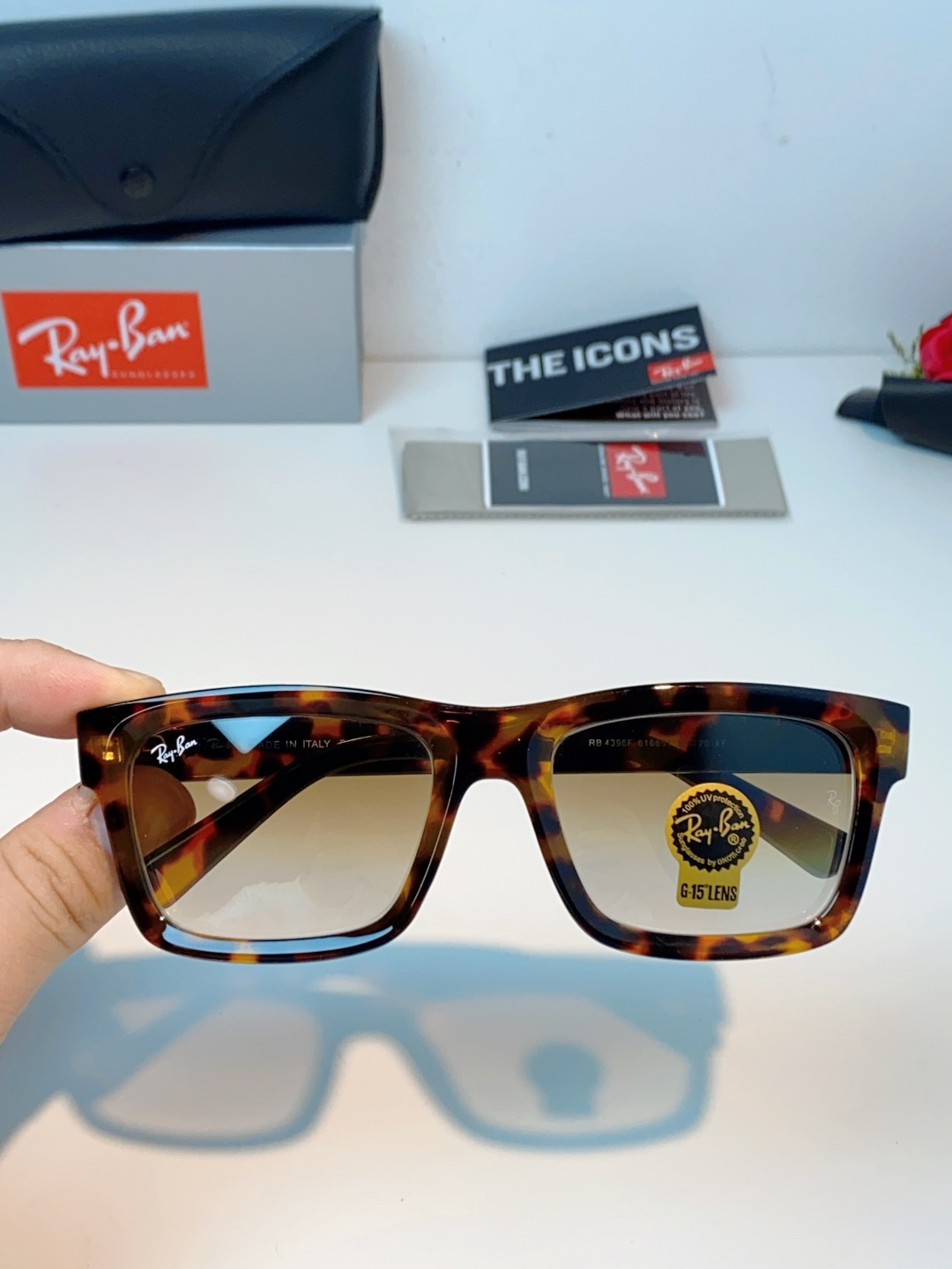 RayBan雷朋 高品质钢化玻璃太阳眼镜男士驾驶司机高清墨镜钓鱼防紫外线防强光眼镜 RB4396 Siz