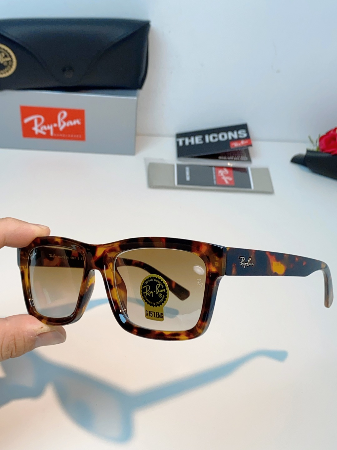 RayBan雷朋 高品质钢化玻璃太阳眼镜男士驾驶司机高清墨镜钓鱼防紫外线防强光眼镜 RB4396 Siz