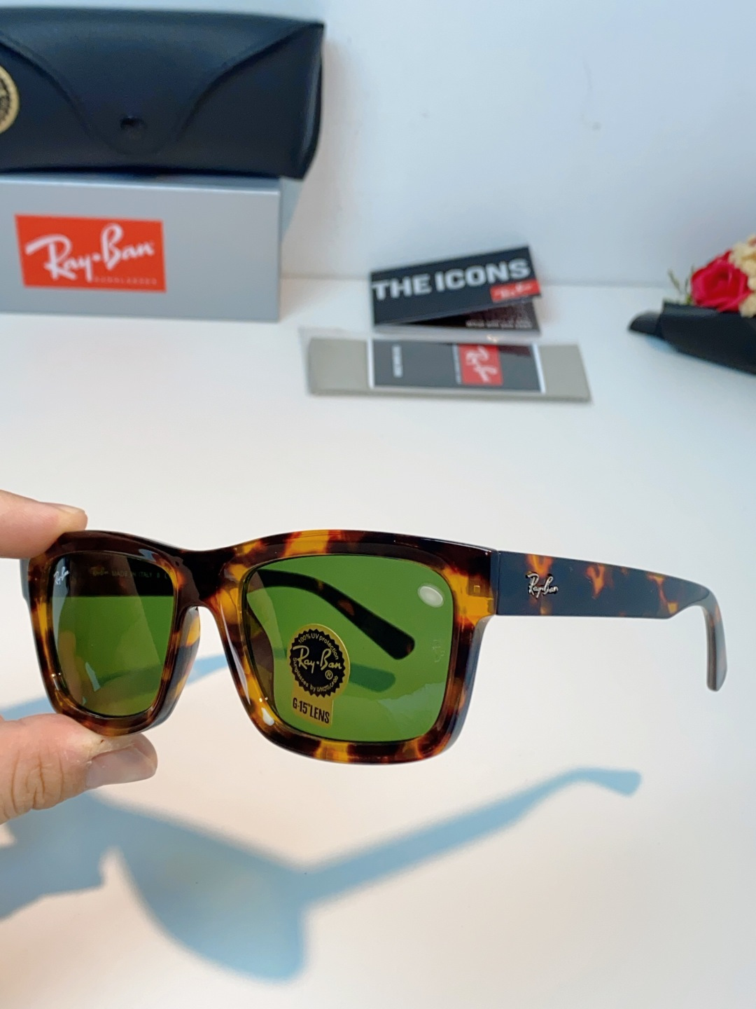 RayBan雷朋 高品质钢化玻璃太阳眼镜男士驾驶司机高清墨镜钓鱼防紫外线防强光眼镜 RB4396 Siz