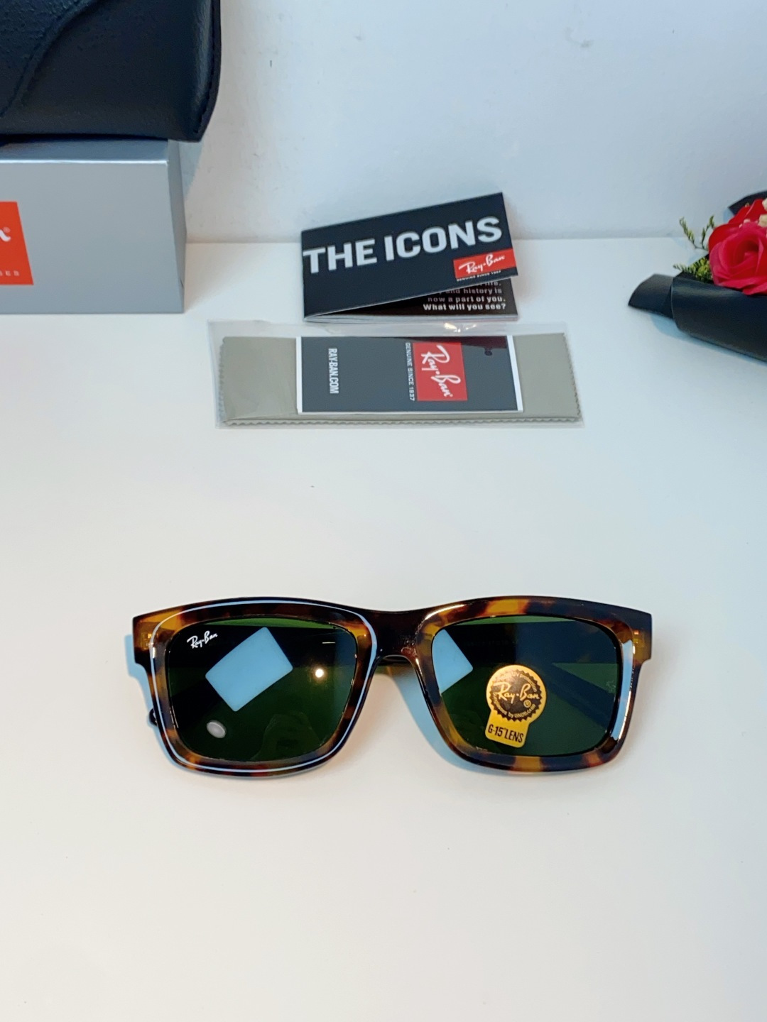 RayBan雷朋 高品质钢化玻璃太阳眼镜男士驾驶司机高清墨镜钓鱼防紫外线防强光眼镜 RB4396 Siz