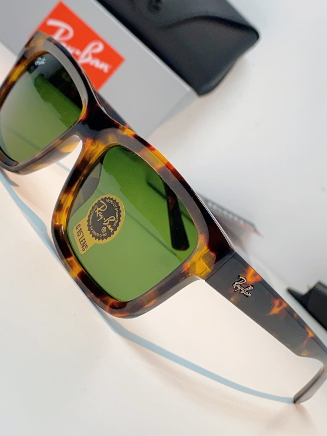 RayBan雷朋 高品质钢化玻璃太阳眼镜男士驾驶司机高清墨镜钓鱼防紫外线防强光眼镜 RB4396 Siz
