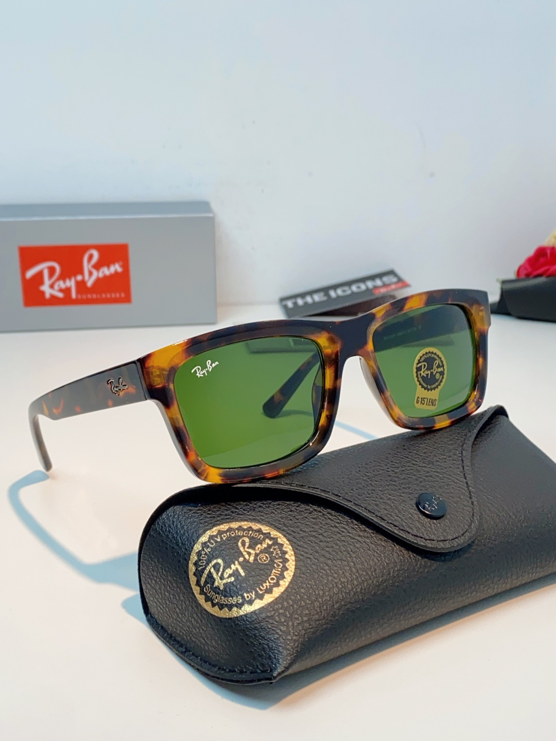 RayBan雷朋 高品质钢化玻璃太阳眼镜男士驾驶司机高清墨镜钓鱼防紫外线防强光眼镜 RB4396 Siz