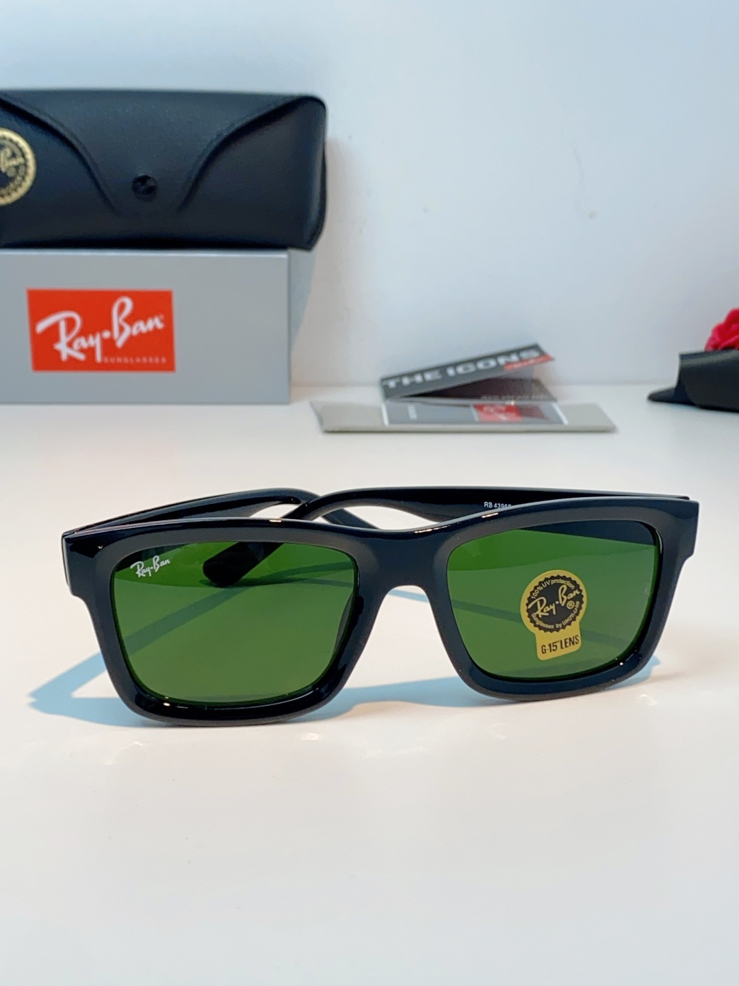 RayBan雷朋 高品质钢化玻璃太阳眼镜男士驾驶司机高清墨镜钓鱼防紫外线防强光眼镜 RB4396 Siz