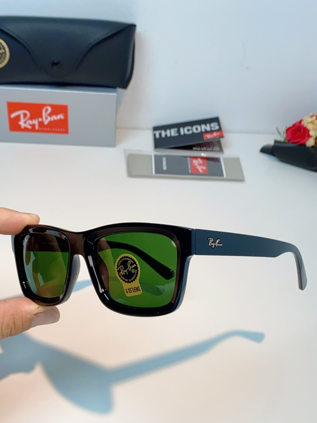 RayBan雷朋 高品质钢化玻璃太阳眼镜男士驾驶司机高清墨镜钓鱼防紫外线防强光眼镜 RB4396 Siz