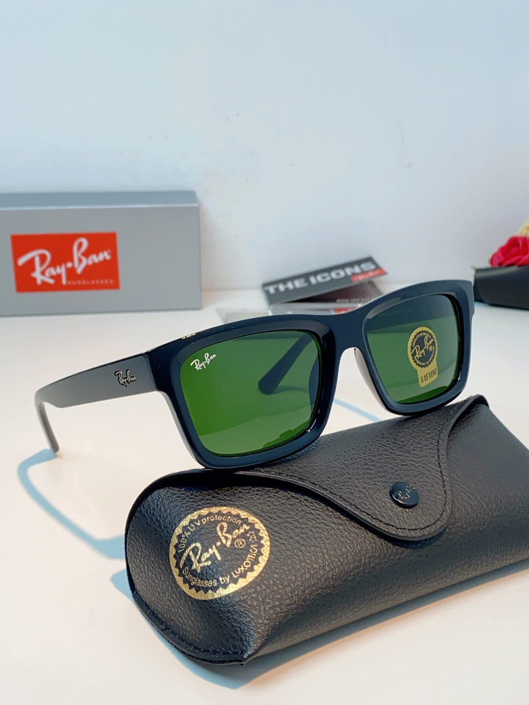 RayBan雷朋 高品质钢化玻璃太阳眼镜男士驾驶司机高清墨镜钓鱼防紫外线防强光眼镜 RB4396 Siz