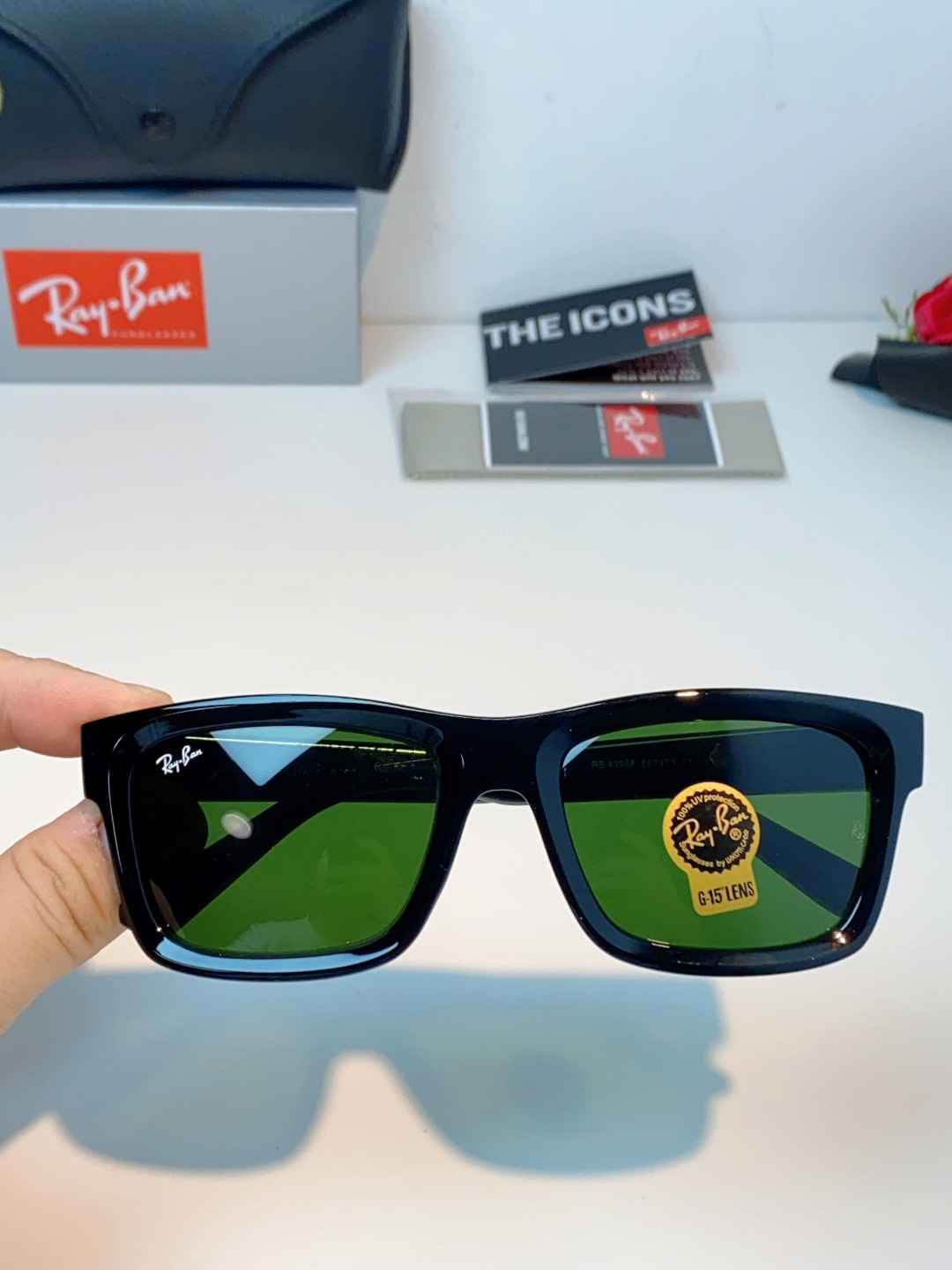 RayBan雷朋 高品质钢化玻璃太阳眼镜男士驾驶司机高清墨镜钓鱼防紫外线防强光眼镜 RB4396 Siz