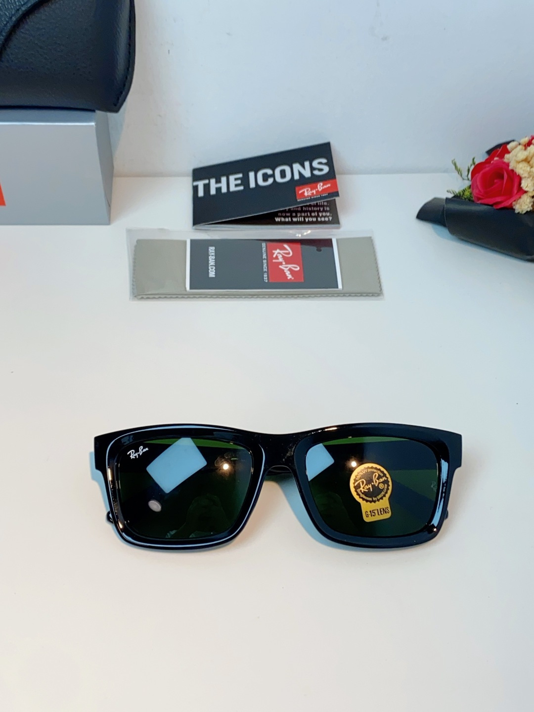 RayBan雷朋 高品质钢化玻璃太阳眼镜男士驾驶司机高清墨镜钓鱼防紫外线防强光眼镜 RB4396 Siz