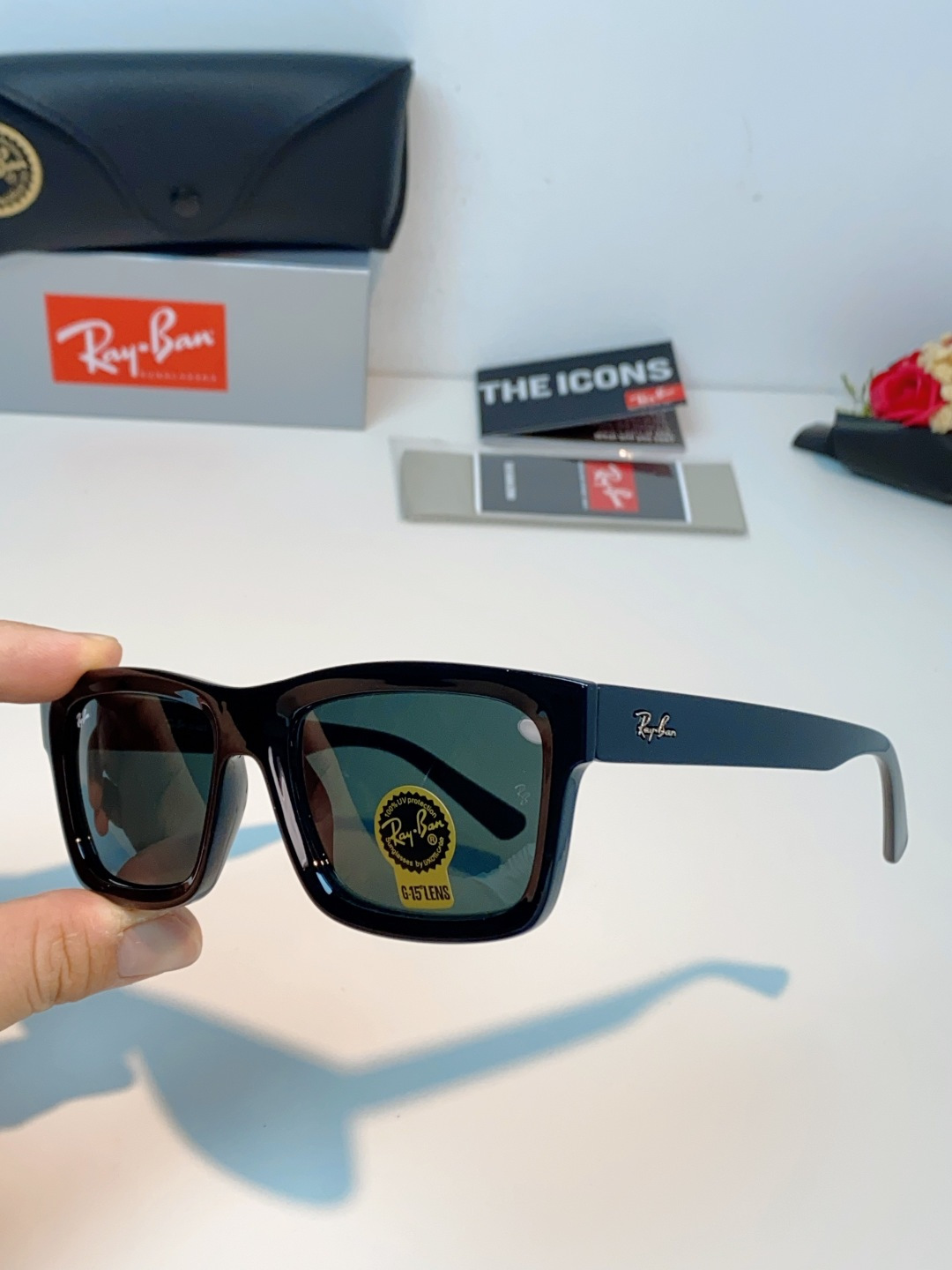 RayBan雷朋 高品质钢化玻璃太阳眼镜男士驾驶司机高清墨镜钓鱼防紫外线防强光眼镜 RB4396 Siz