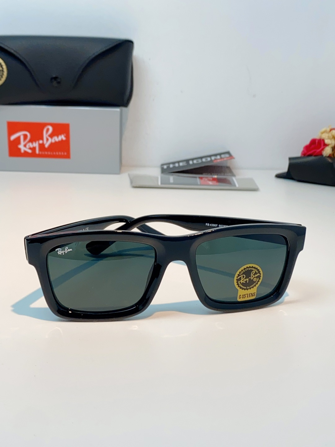 RayBan雷朋 高品质钢化玻璃太阳眼镜男士驾驶司机高清墨镜钓鱼防紫外线防强光眼镜 RB4396 Siz