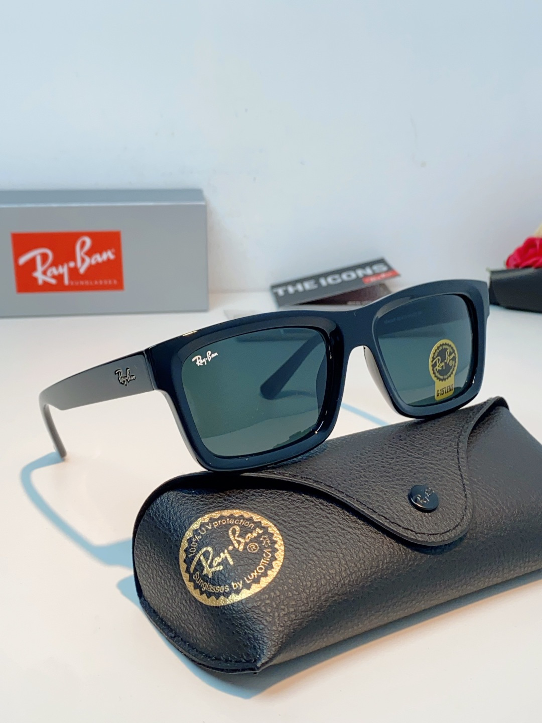 RayBan雷朋 高品质钢化玻璃太阳眼镜男士驾驶司机高清墨镜钓鱼防紫外线防强光眼镜 RB4396 Siz