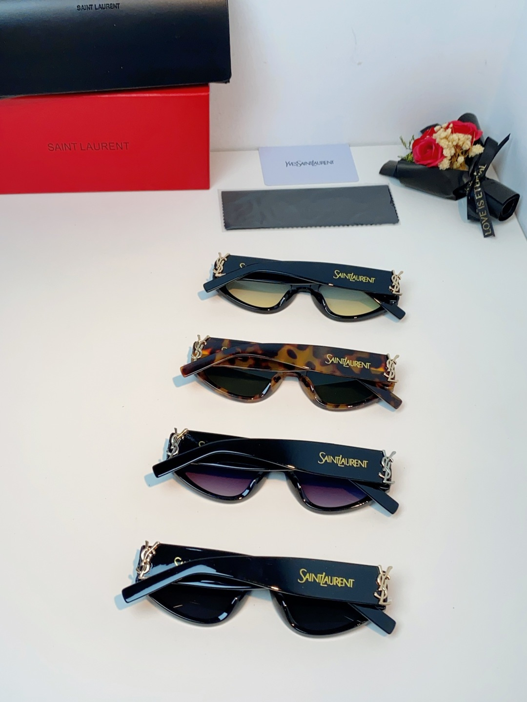 Saint Laurent YSL圣罗兰墨镜女士猫眼太阳眼镜朴彩英Rose同款