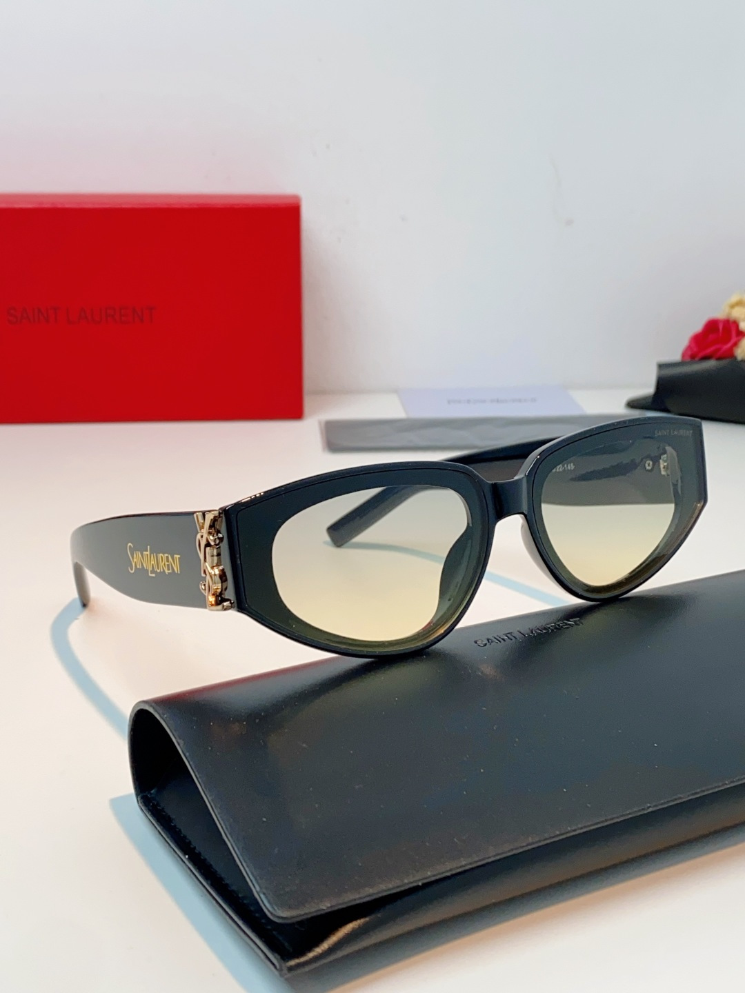Saint Laurent YSL圣罗兰墨镜女士猫眼太阳眼镜朴彩英Rose同款