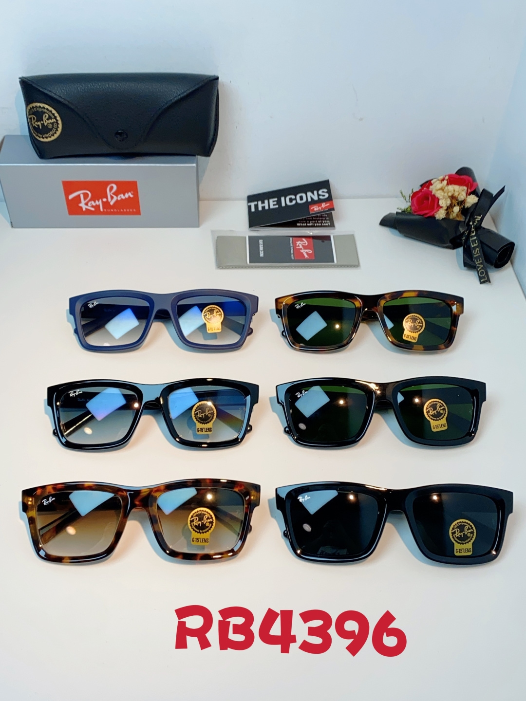 RayBan雷朋 高品质钢化玻璃太阳眼镜男士驾驶司机高清墨镜钓鱼防紫外线防强光眼镜 RB4396 Siz