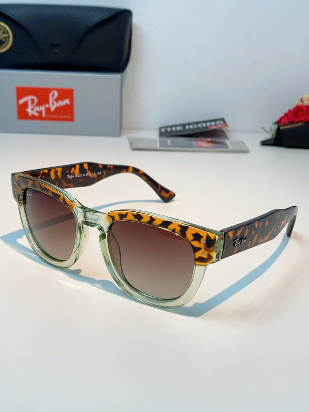 RayBan雷朋 2026新款强化玻璃墨镜男士大框太阳眼镜遮阳防紫外线防风沙骑车专用 RB0298S S