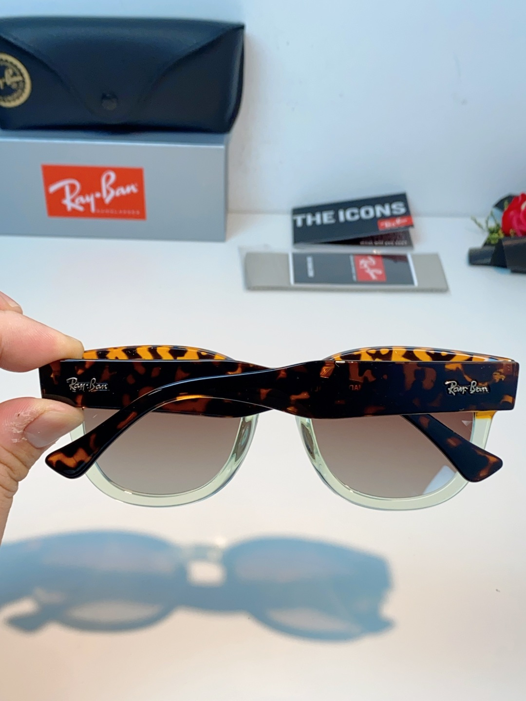 RayBan雷朋 2026新款强化玻璃墨镜男士大框太阳眼镜遮阳防紫外线防风沙骑车专用 RB0298S S
