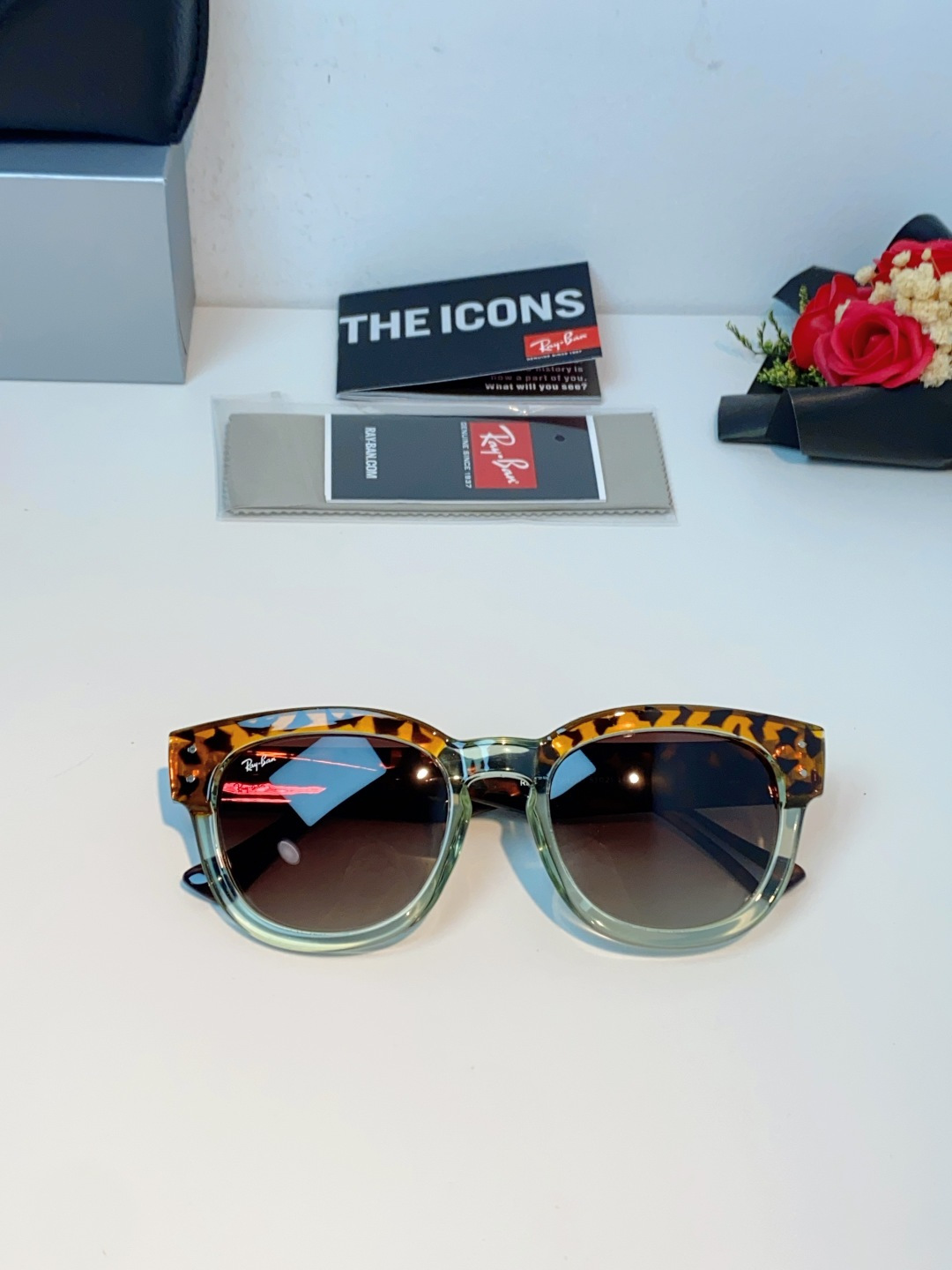 RayBan雷朋 2026新款强化玻璃墨镜男士大框太阳眼镜遮阳防紫外线防风沙骑车专用 RB0298S S