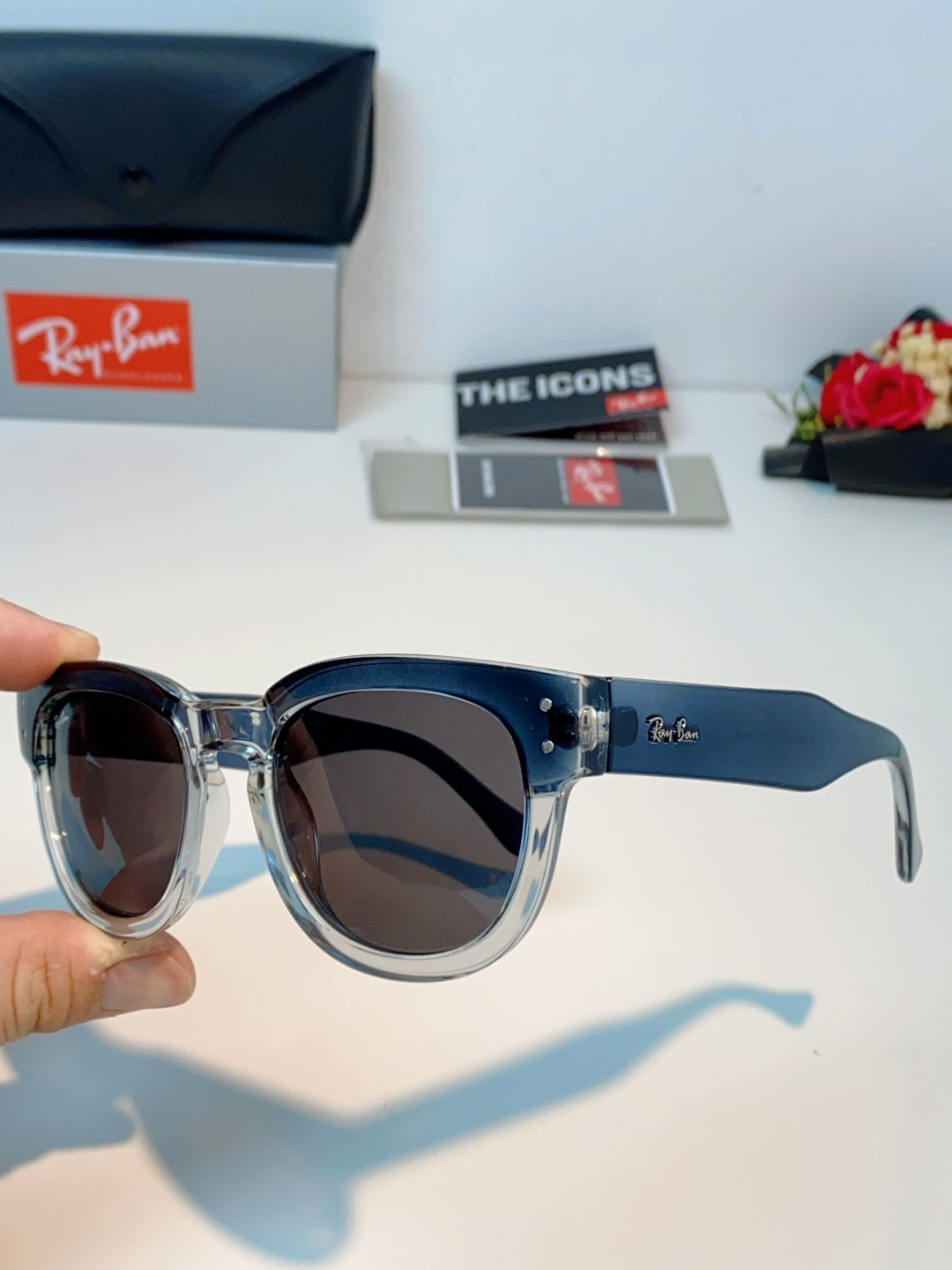 RayBan雷朋 2026新款强化玻璃墨镜男士大框太阳眼镜遮阳防紫外线防风沙骑车专用 RB0298S S