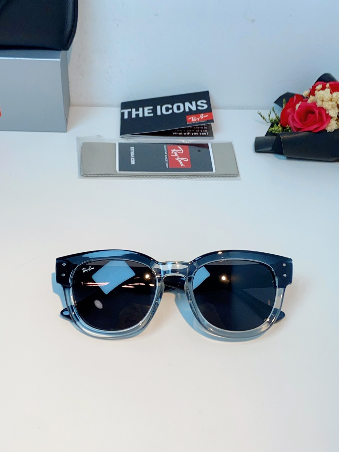 RayBan雷朋 2026新款强化玻璃墨镜男士大框太阳眼镜遮阳防紫外线防风沙骑车专用 RB0298S S