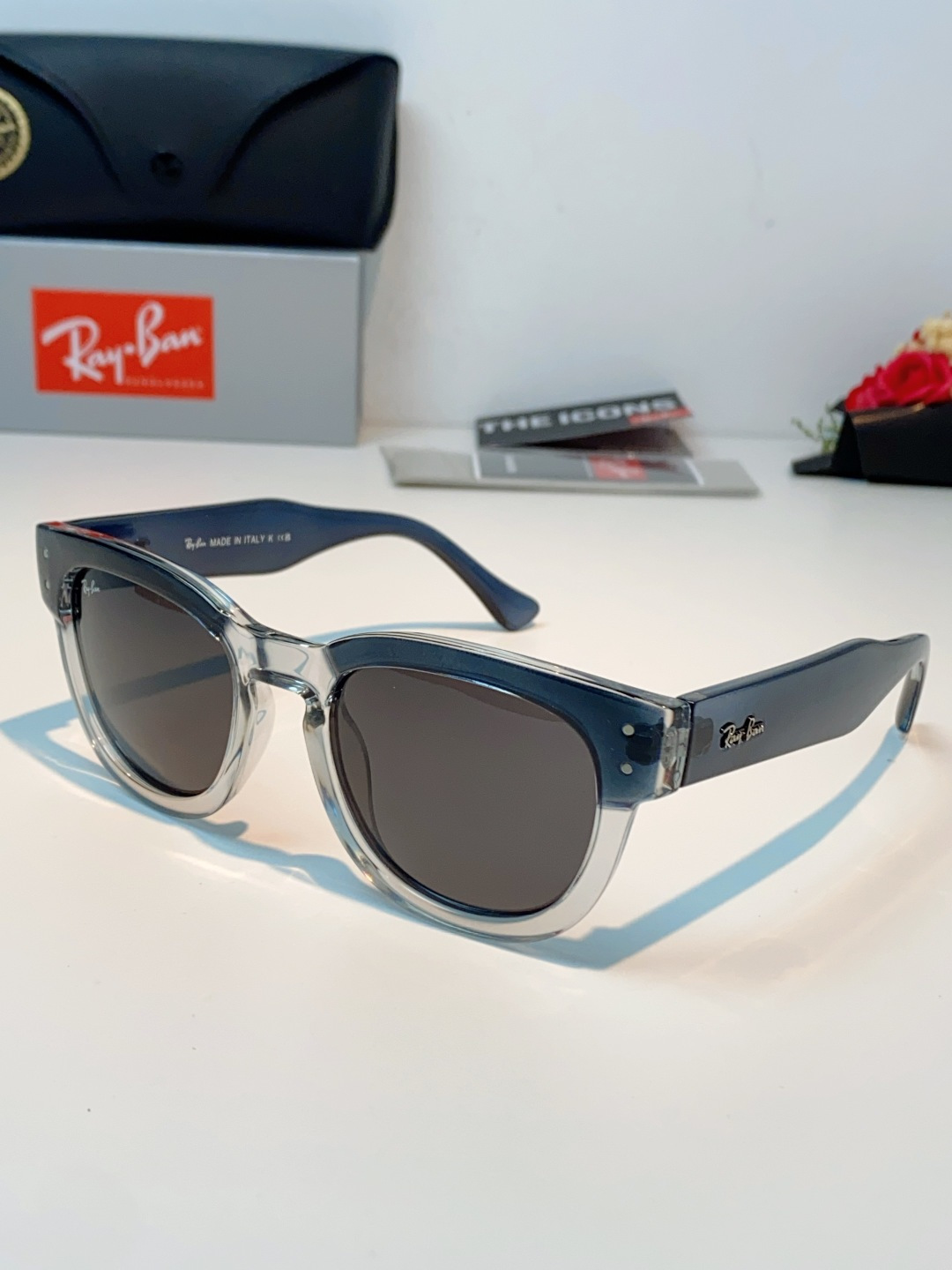 RayBan雷朋 2026新款强化玻璃墨镜男士大框太阳眼镜遮阳防紫外线防风沙骑车专用 RB0298S S
