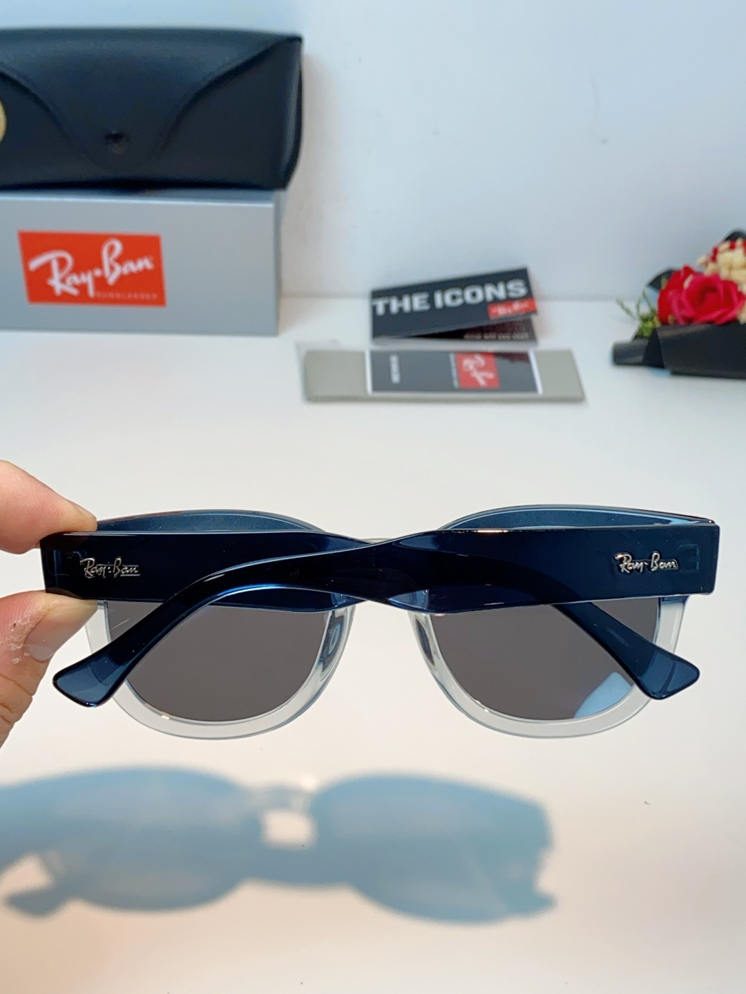 RayBan雷朋 2026新款强化玻璃墨镜男士大框太阳眼镜遮阳防紫外线防风沙骑车专用 RB0298S S