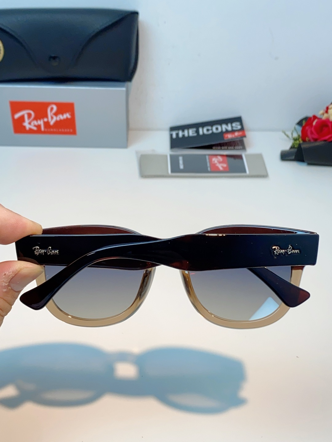 RayBan雷朋 2026新款强化玻璃墨镜男士大框太阳眼镜遮阳防紫外线防风沙骑车专用 RB0298S S