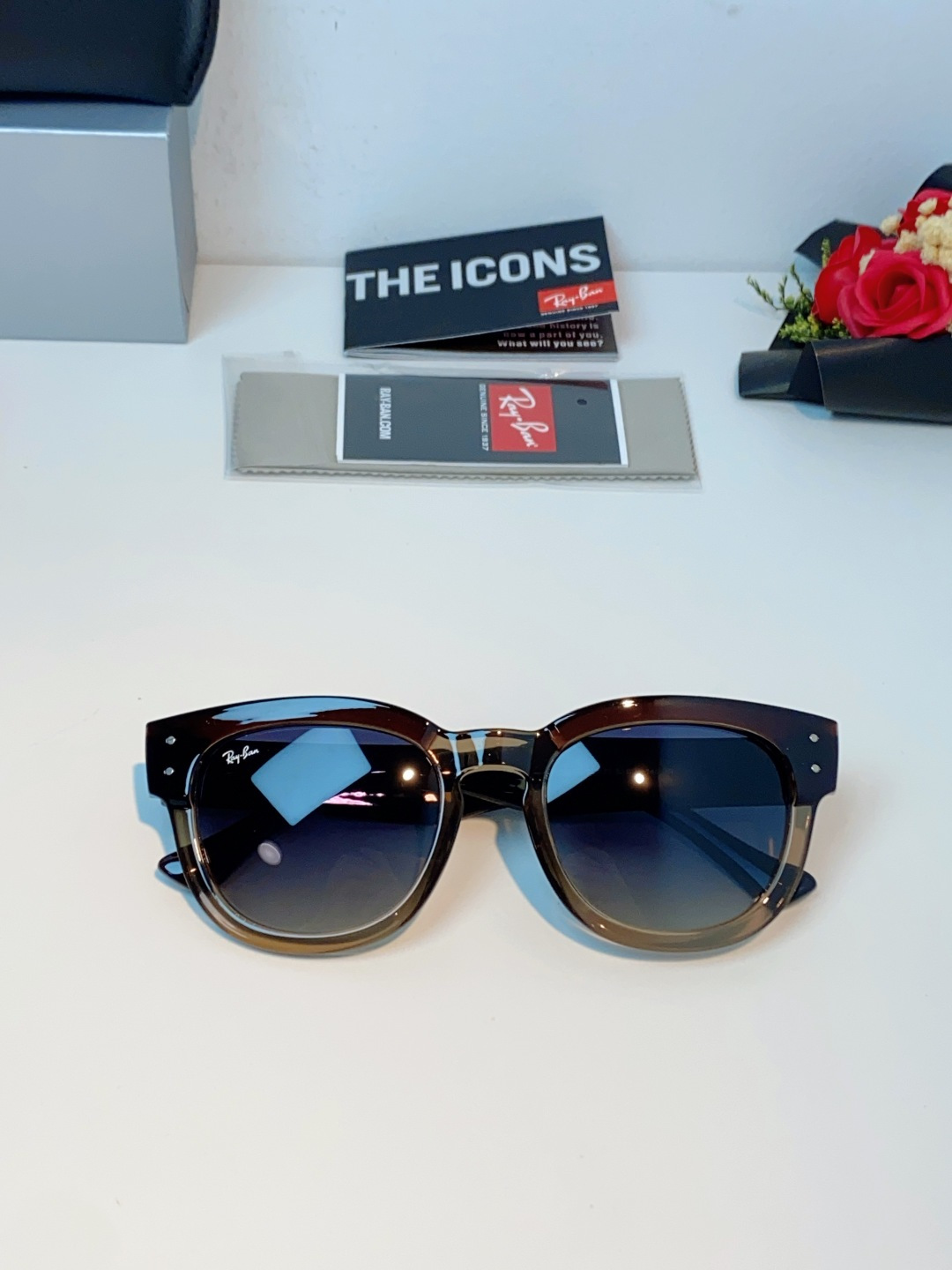 RayBan雷朋 2026新款强化玻璃墨镜男士大框太阳眼镜遮阳防紫外线防风沙骑车专用 RB0298S S
