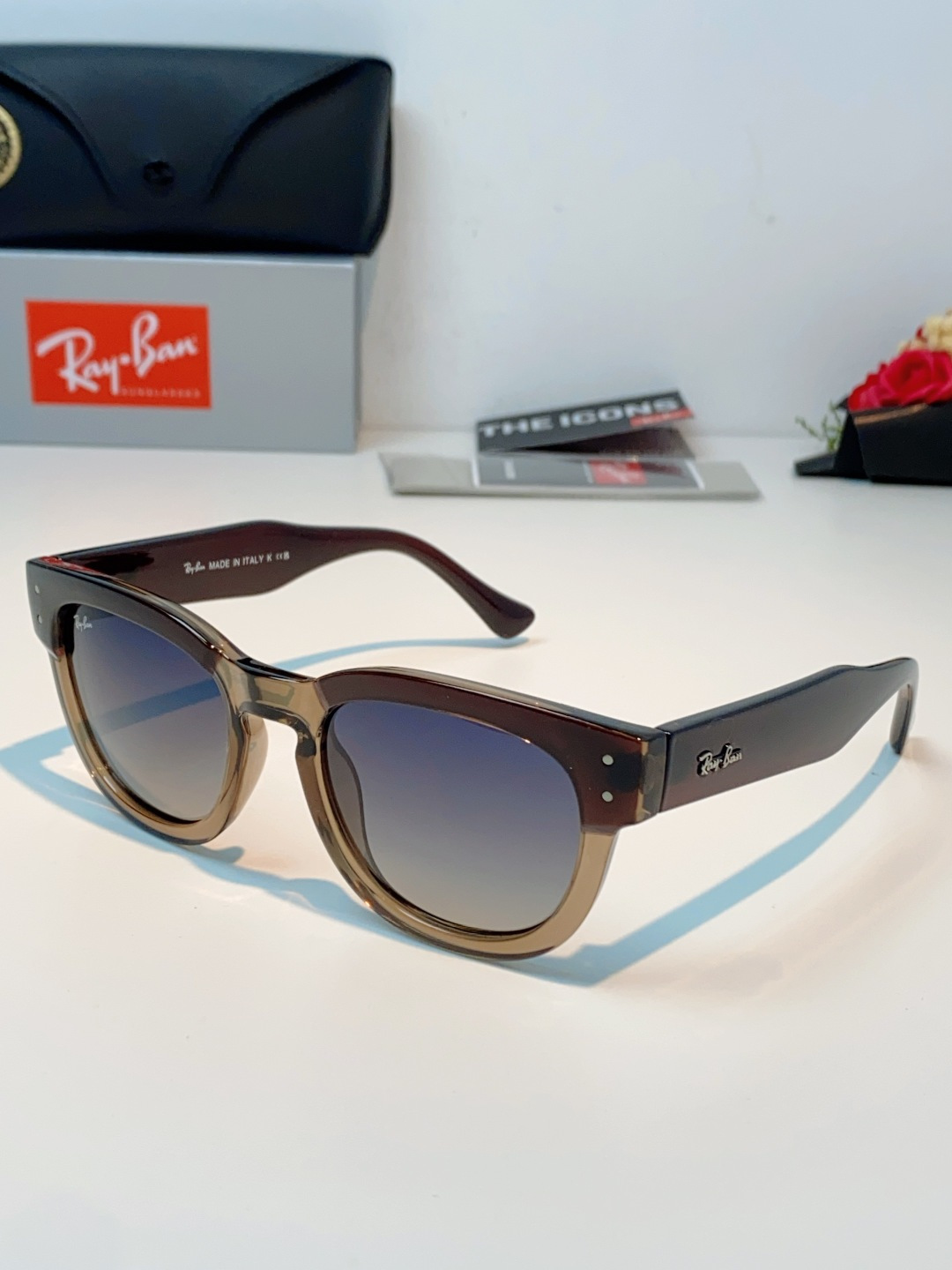 RayBan雷朋 2026新款强化玻璃墨镜男士大框太阳眼镜遮阳防紫外线防风沙骑车专用 RB0298S S