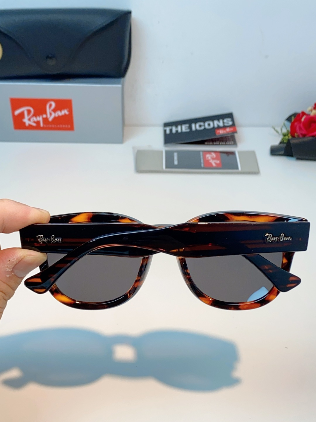 RayBan雷朋 2026新款强化玻璃墨镜男士大框太阳眼镜遮阳防紫外线防风沙骑车专用 RB0298S S