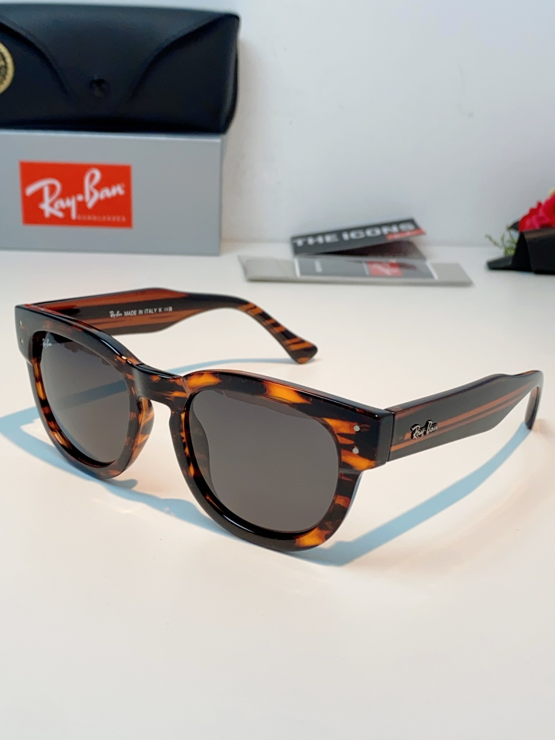 RayBan雷朋 2026新款强化玻璃墨镜男士大框太阳眼镜遮阳防紫外线防风沙骑车专用 RB0298S S