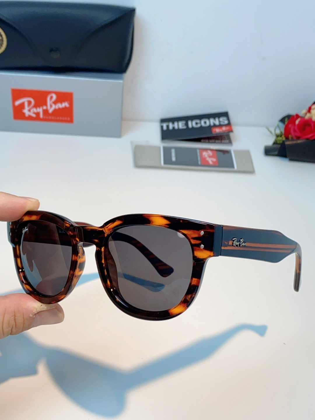 RayBan雷朋 2026新款强化玻璃墨镜男士大框太阳眼镜遮阳防紫外线防风沙骑车专用 RB0298S S
