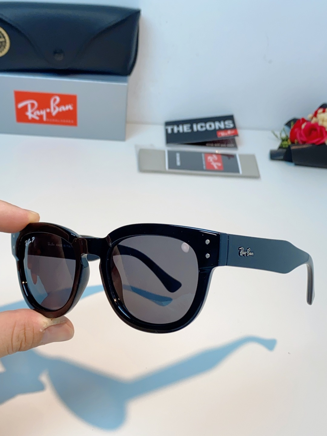 RayBan雷朋 2026新款强化玻璃墨镜男士大框太阳眼镜遮阳防紫外线防风沙骑车专用 RB0298S S