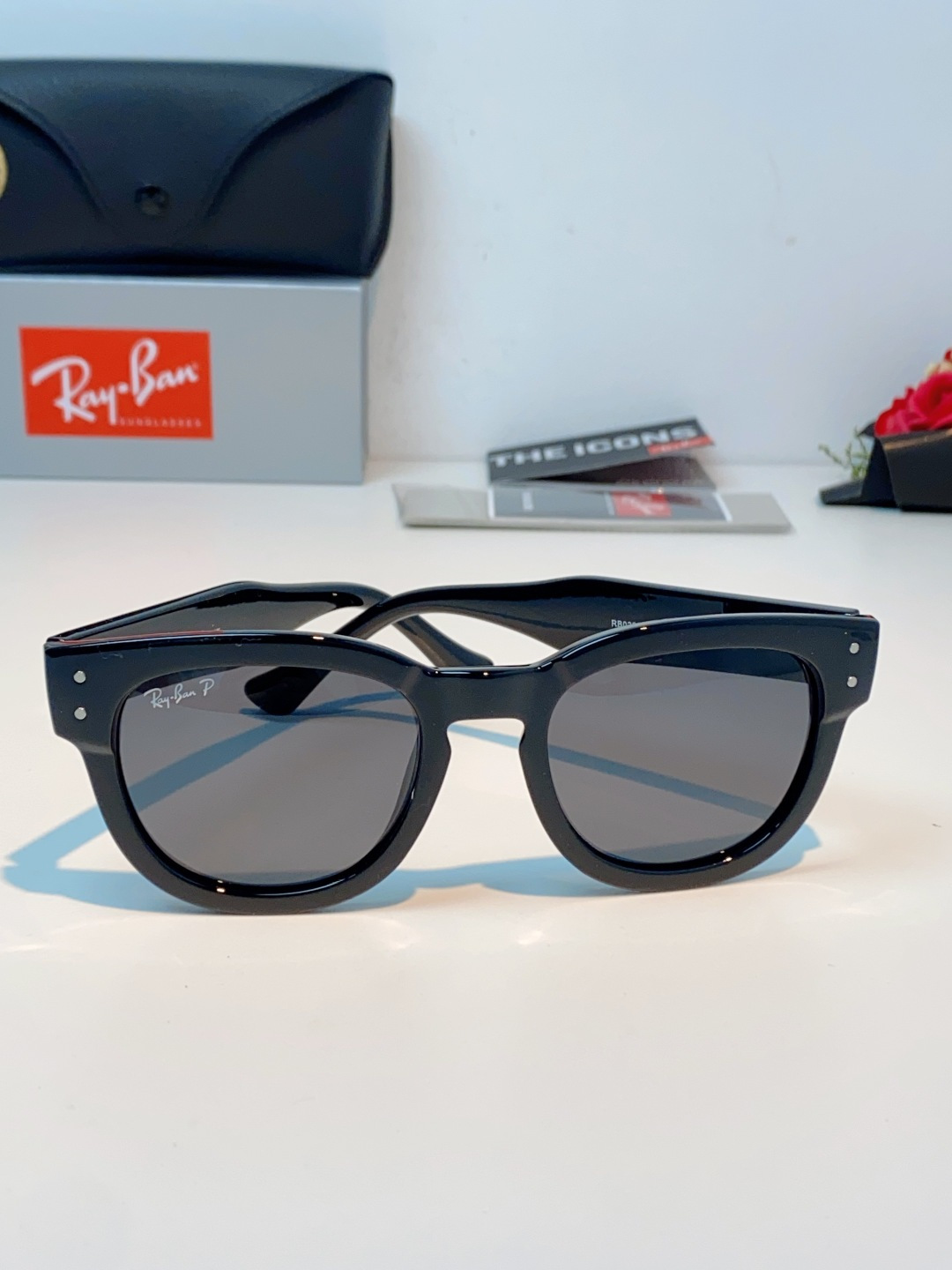 RayBan雷朋 2026新款强化玻璃墨镜男士大框太阳眼镜遮阳防紫外线防风沙骑车专用 RB0298S S