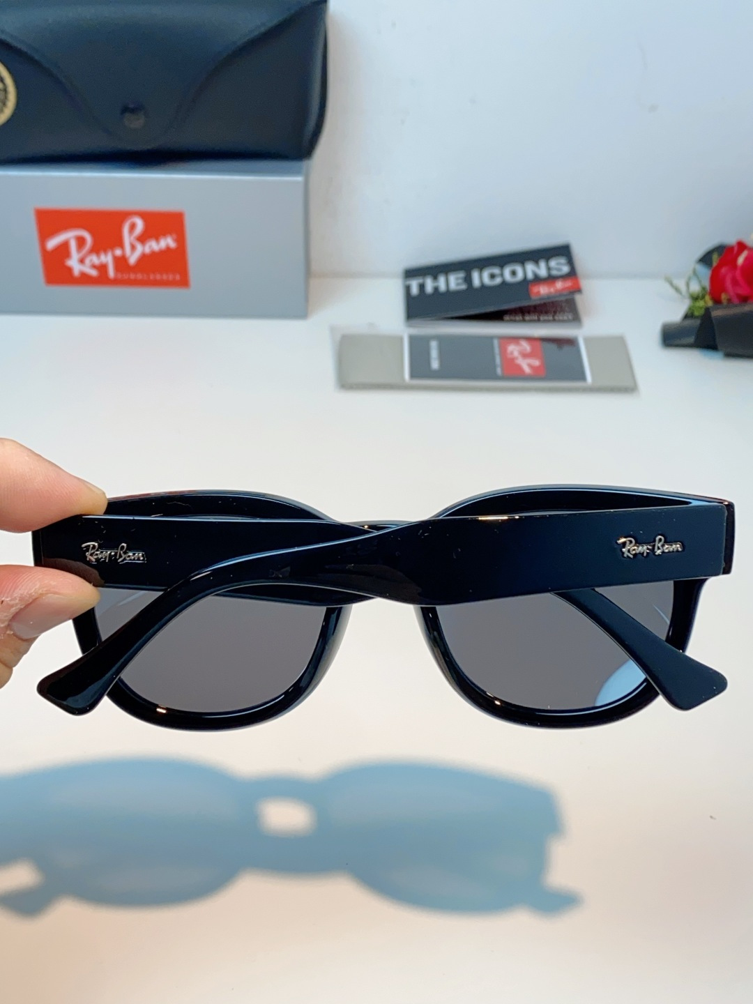 RayBan雷朋 2026新款强化玻璃墨镜男士大框太阳眼镜遮阳防紫外线防风沙骑车专用 RB0298S S