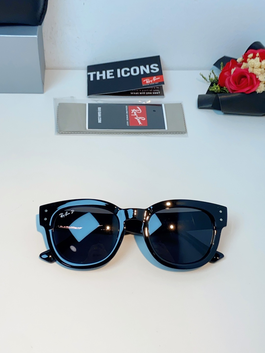 RayBan雷朋 2026新款强化玻璃墨镜男士大框太阳眼镜遮阳防紫外线防风沙骑车专用 RB0298S S
