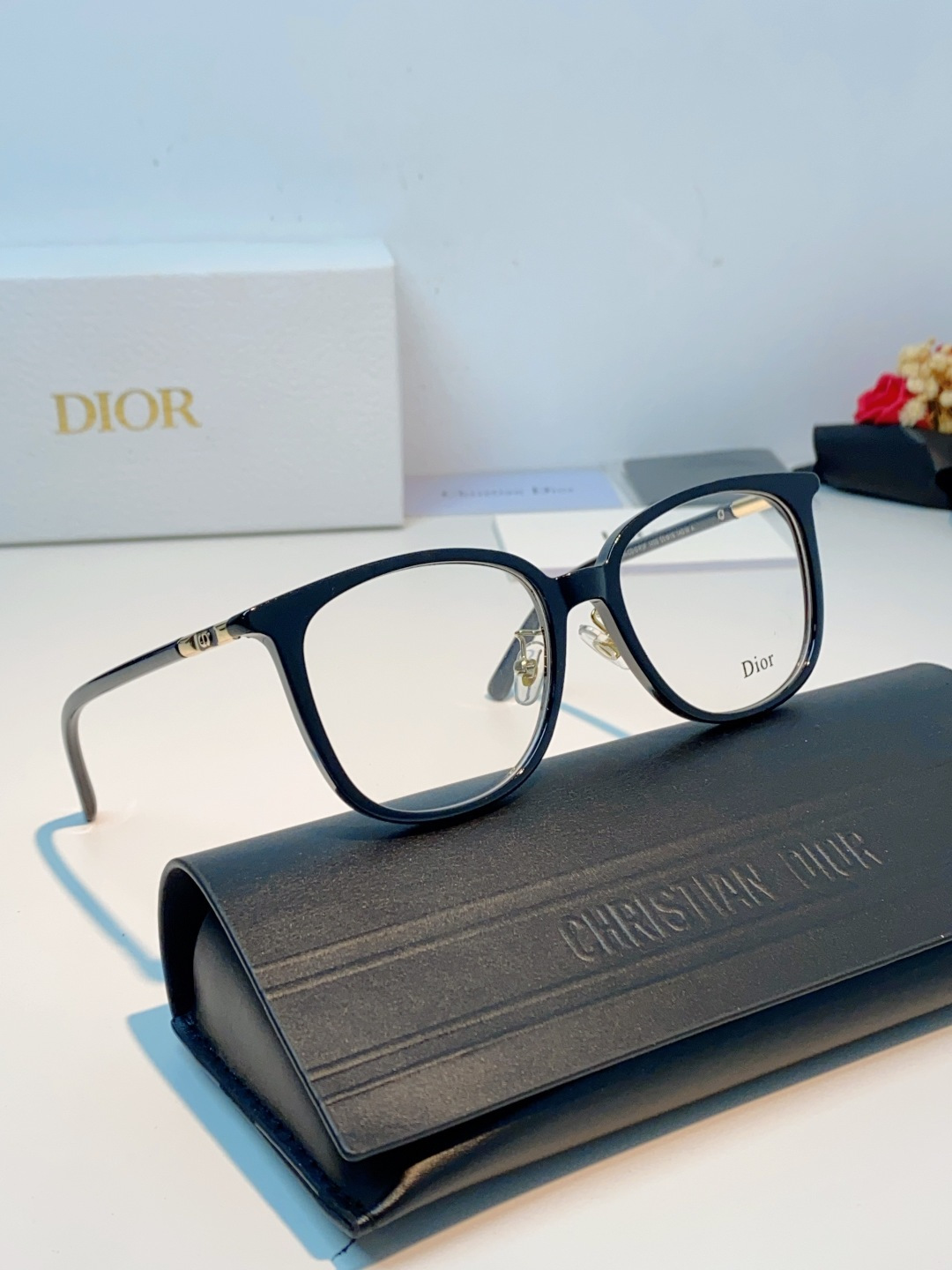 Dior迪奥 2026新款网红同款复古黑框眼镜女方圆大脸素颜近视可配度数防蓝光眼镜 男女通用