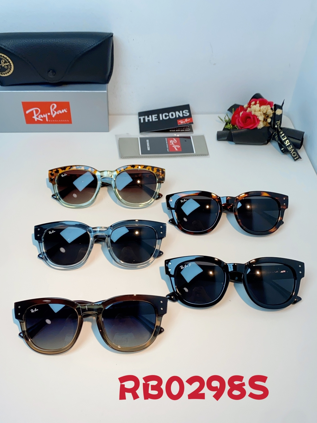RayBan雷朋 2026新款强化玻璃墨镜男士大框太阳眼镜遮阳防紫外线防风沙骑车专用 RB0298S S