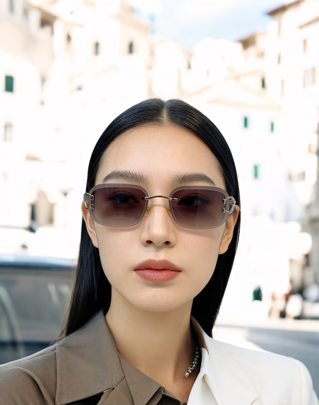 Cartier卡地亚 2026新款无框切边小方框，利落的方形无框切边设计，超显脸小，完美修饰方圆脸、鹅蛋