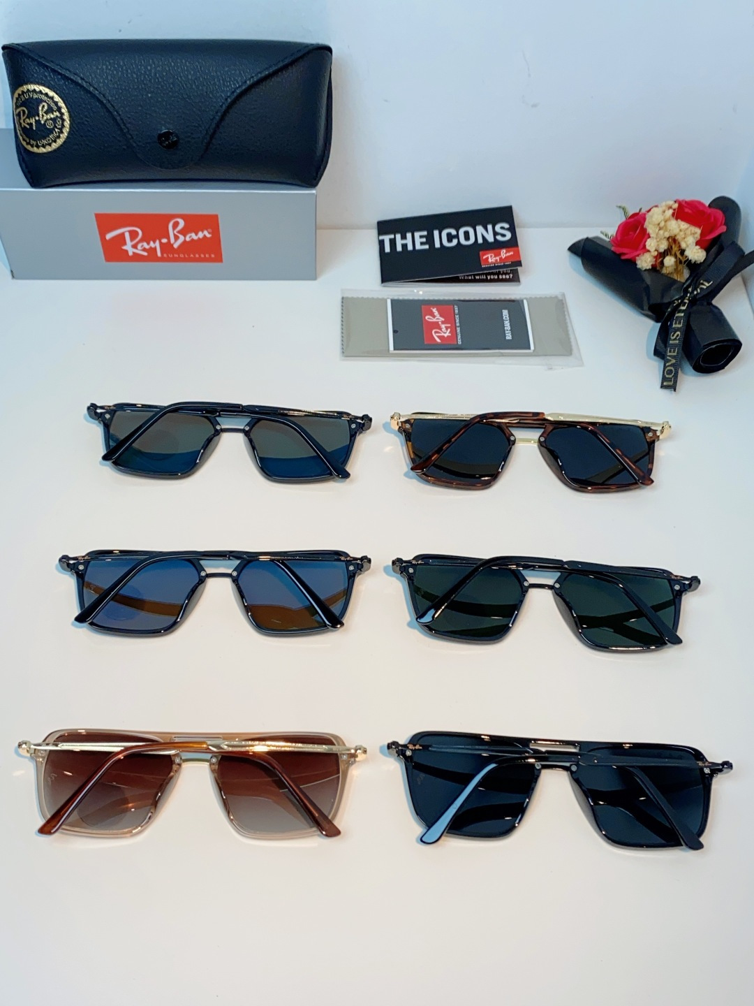RayBan雷朋 2026新款偏光复古双梁大方框：经典飞行员双梁+方形大框设计，超显脸小，完美修饰方圆脸