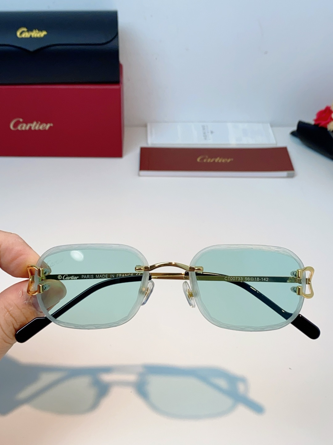Cartier卡地亚 2026新款无框切边小方框，利落的方形无框切边设计，超显脸小，完美修饰方圆脸、鹅蛋