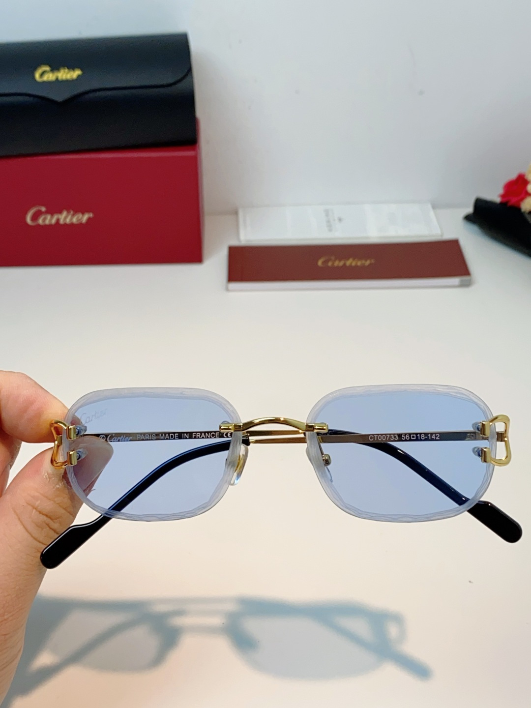 Cartier卡地亚 2026新款无框切边小方框，利落的方形无框切边设计，超显脸小，完美修饰方圆脸、鹅蛋