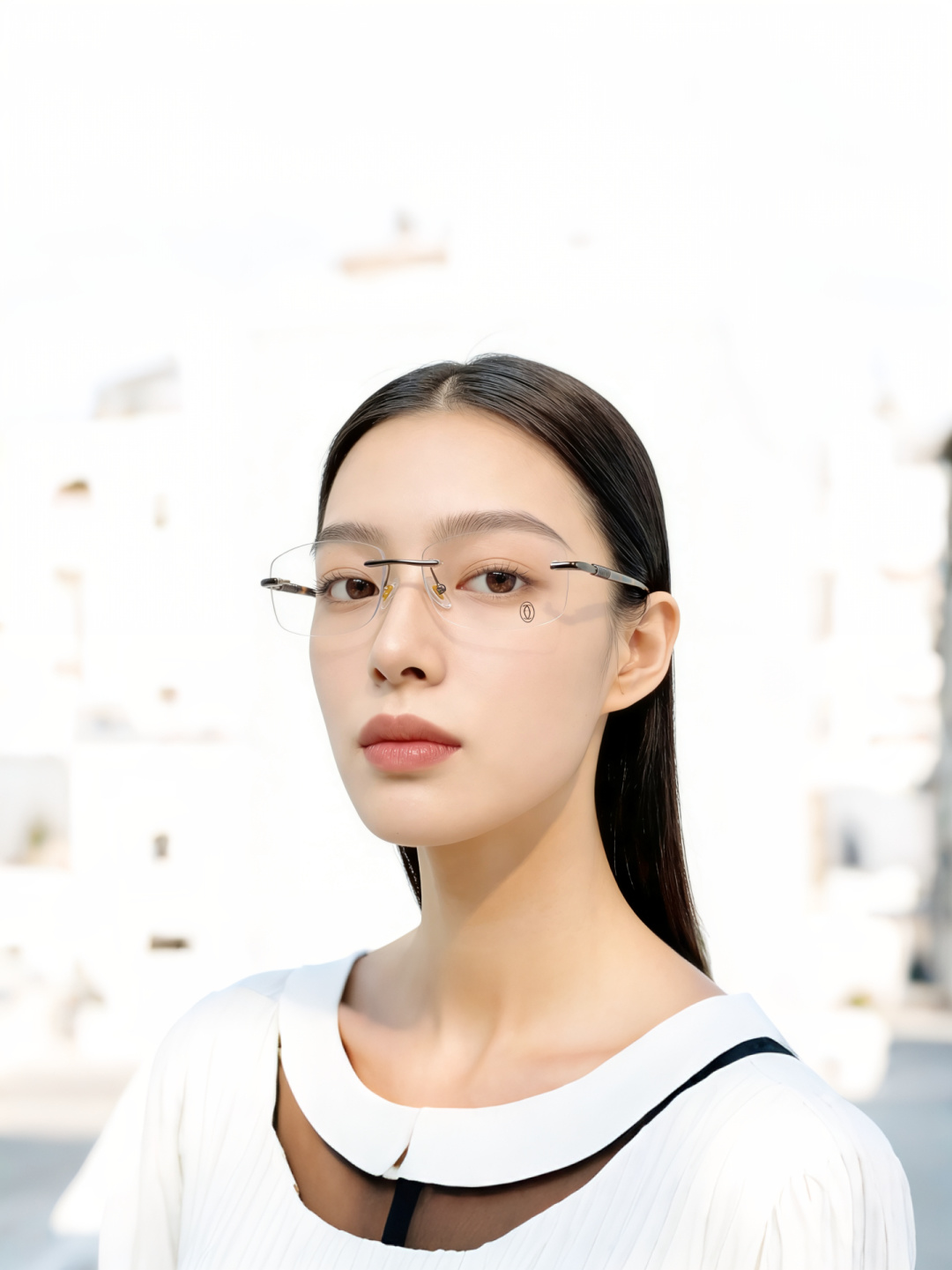 Cartier卡地亚 2026新款极简无框美学：突破传统镜框束缚，利落的长方形无框设计，线条干净通透，自