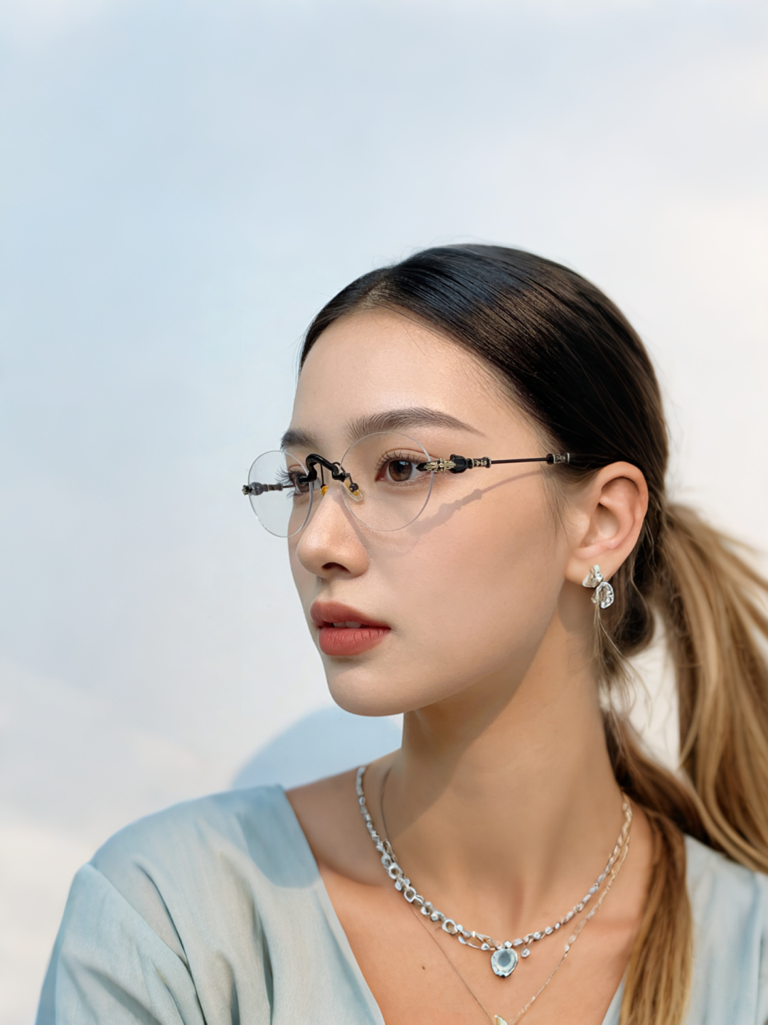 Chrome Hearts 克罗心 2026新款复古无框光学眼镜 -摒弃繁杂镜框干扰，纯粹的圆形镜片线条