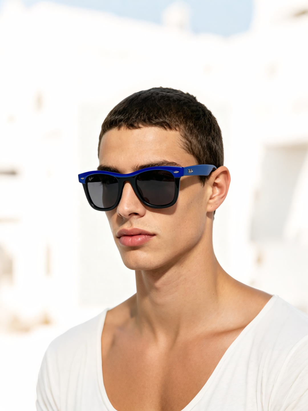 RayBan雷朋 2026新款撞色经典框墨镜✨ 经典Wayfarer复古方型镜框，黑白极简撞色设计，高级