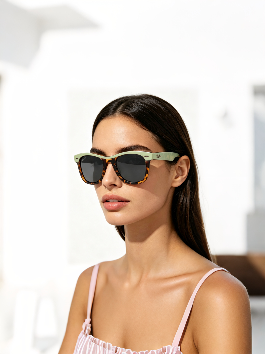 RayBan雷朋 2026新款撞色经典框墨镜✨ 经典Wayfarer复古方型镜框，黑白极简撞色设计，高级
