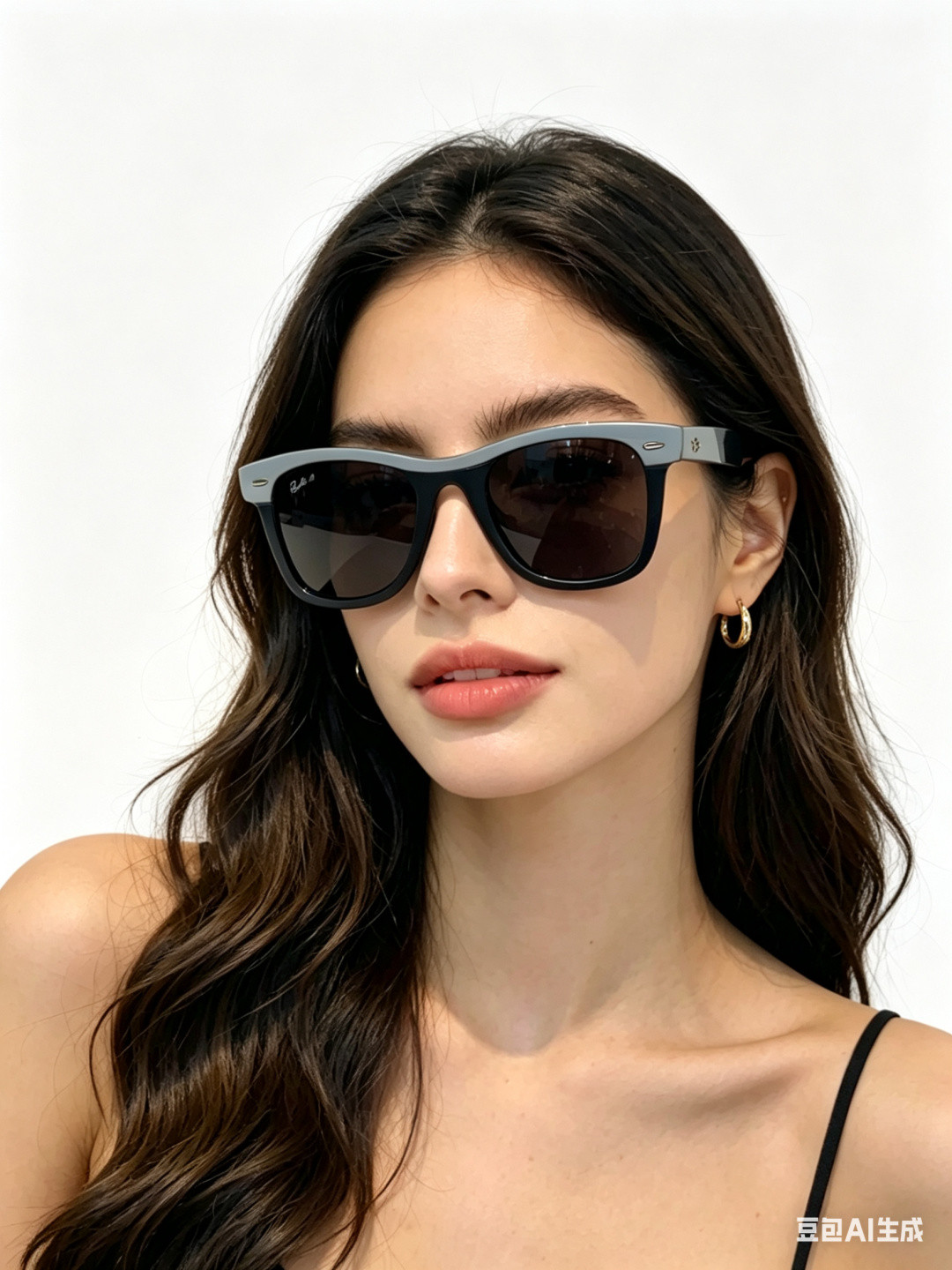 RayBan雷朋 2026新款撞色经典框墨镜✨ 经典Wayfarer复古方型镜框，黑白极简撞色设计，高级